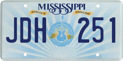 MS license plate JDH251