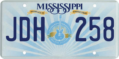 MS license plate JDH258
