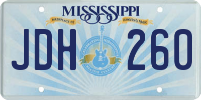 MS license plate JDH260