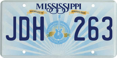 MS license plate JDH263
