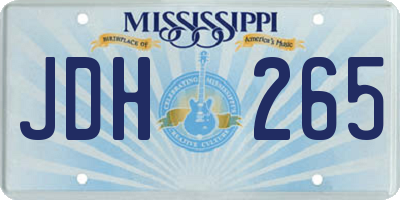 MS license plate JDH265