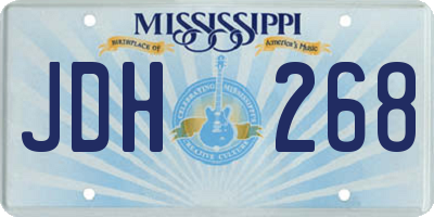 MS license plate JDH268