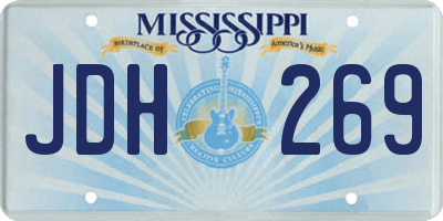 MS license plate JDH269