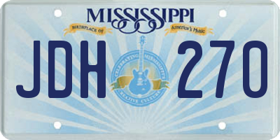 MS license plate JDH270