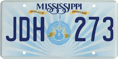 MS license plate JDH273