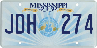MS license plate JDH274