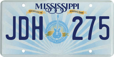 MS license plate JDH275