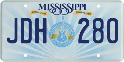MS license plate JDH280
