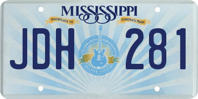MS license plate JDH281