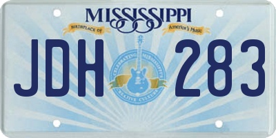 MS license plate JDH283