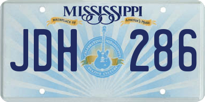 MS license plate JDH286