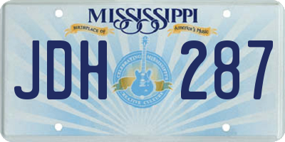 MS license plate JDH287