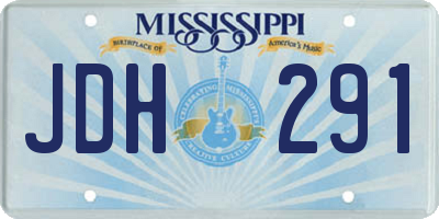 MS license plate JDH291