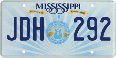 MS license plate JDH292