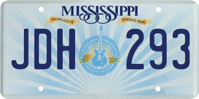 MS license plate JDH293