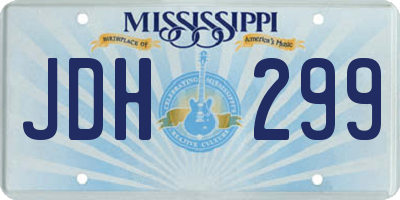 MS license plate JDH299