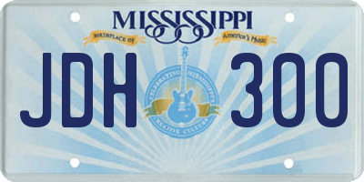 MS license plate JDH300