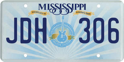 MS license plate JDH306