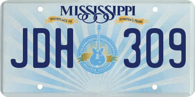 MS license plate JDH309