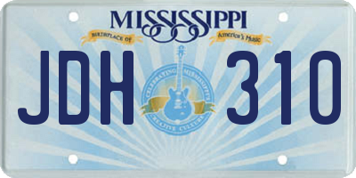 MS license plate JDH310