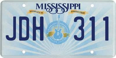 MS license plate JDH311