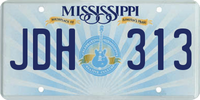 MS license plate JDH313