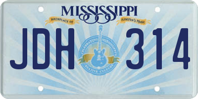 MS license plate JDH314