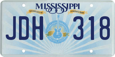 MS license plate JDH318