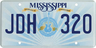MS license plate JDH320
