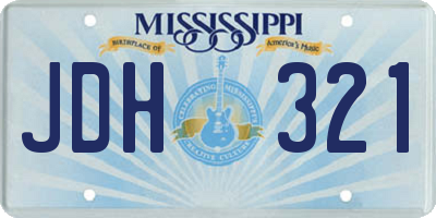 MS license plate JDH321