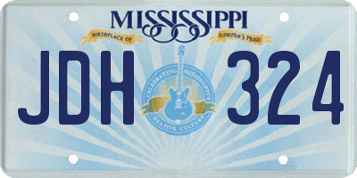 MS license plate JDH324