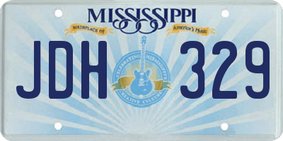 MS license plate JDH329