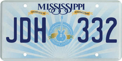 MS license plate JDH332