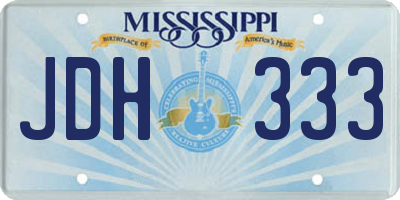MS license plate JDH333
