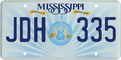 MS license plate JDH335
