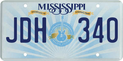 MS license plate JDH340