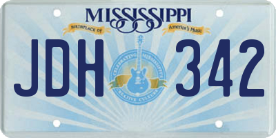 MS license plate JDH342