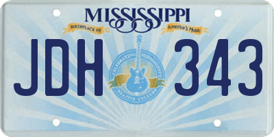 MS license plate JDH343