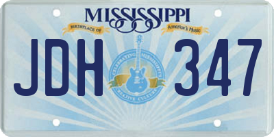 MS license plate JDH347