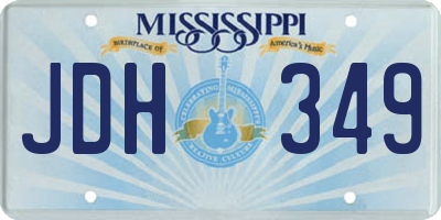 MS license plate JDH349