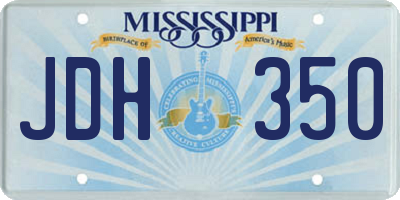 MS license plate JDH350
