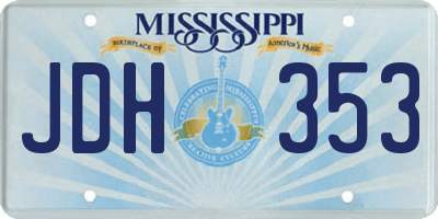 MS license plate JDH353