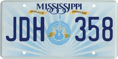 MS license plate JDH358