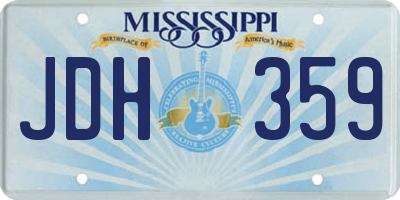 MS license plate JDH359