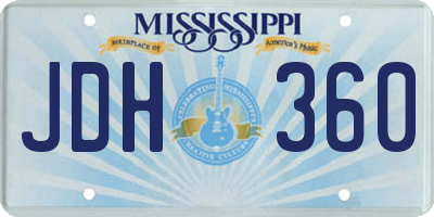 MS license plate JDH360