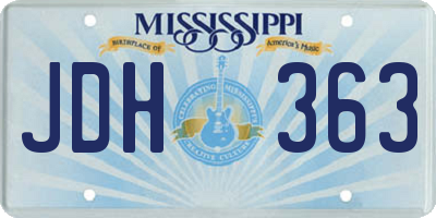 MS license plate JDH363