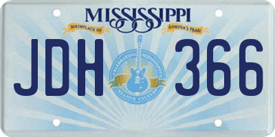 MS license plate JDH366
