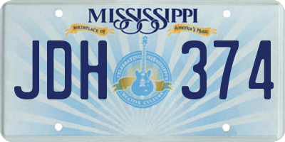MS license plate JDH374