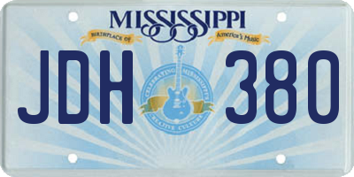MS license plate JDH380