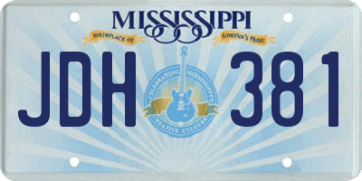 MS license plate JDH381
